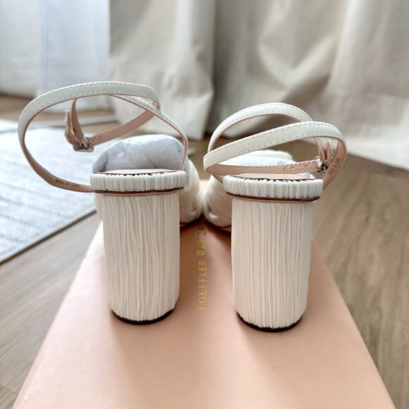 NEW Loeffler Randall Reed Pleated Twist Heel Sandals in Pearl Size 6.5 - Picture 6 of 8